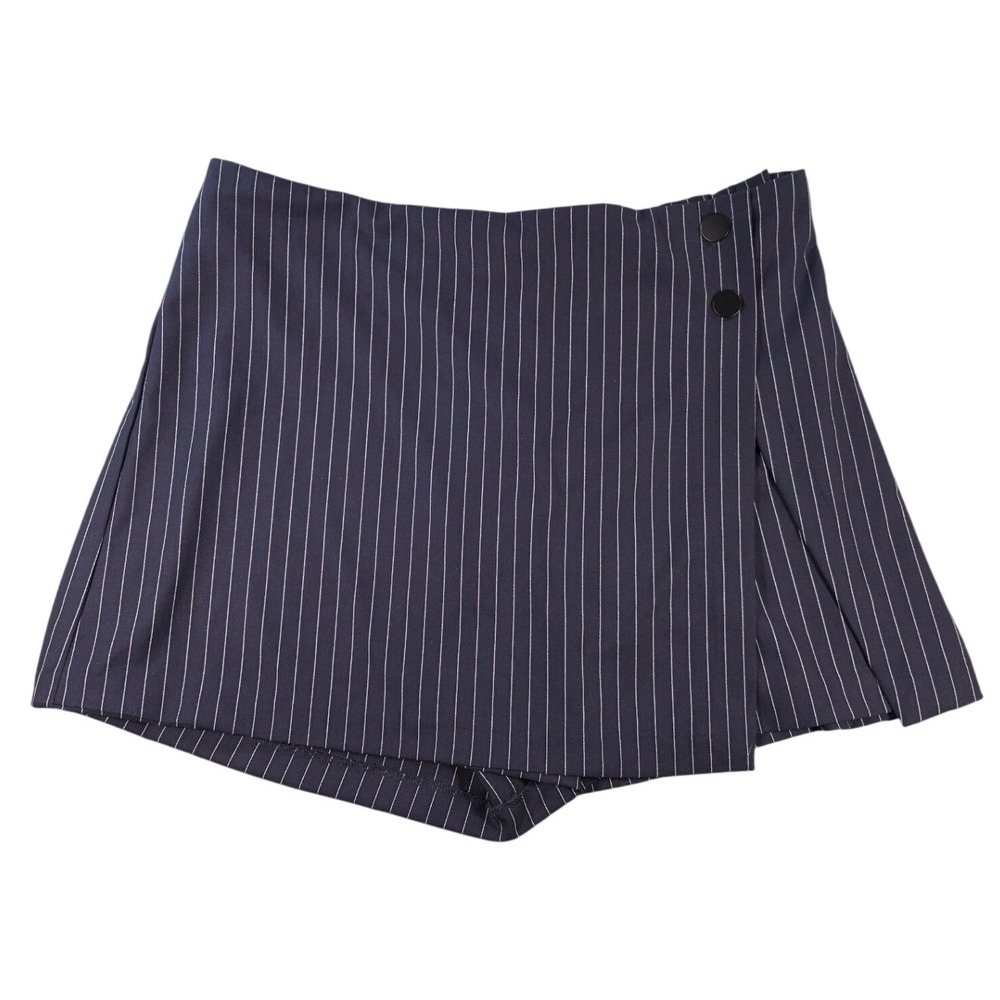 NWT Pinstripe Preppy Wrap Shorts Skort Navy Women's XL SO